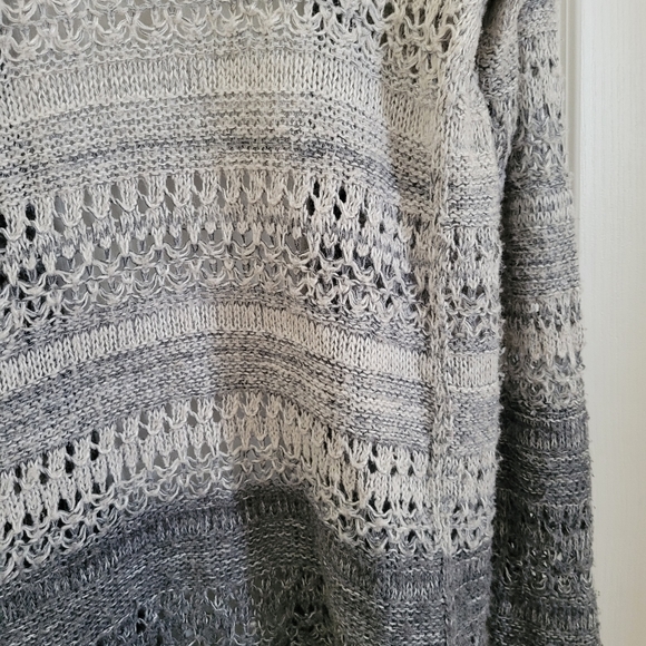 Knit Grey White oversized cardigan - Picture 7 of 9